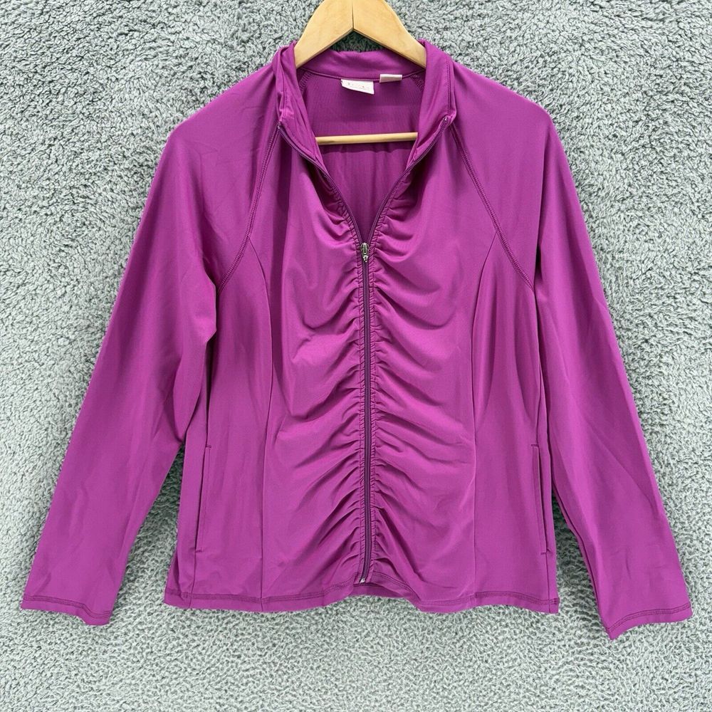 EP Pro Jacket Womens L Full Zip Long Sleeve Tennis Golf Athletic Sports Pink